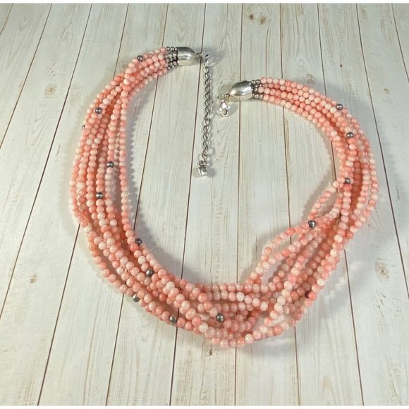 Jay King DTR 925 Angel Skin Coral Necklace Multi Strand Designer Southwestern - Picture 6 of 7